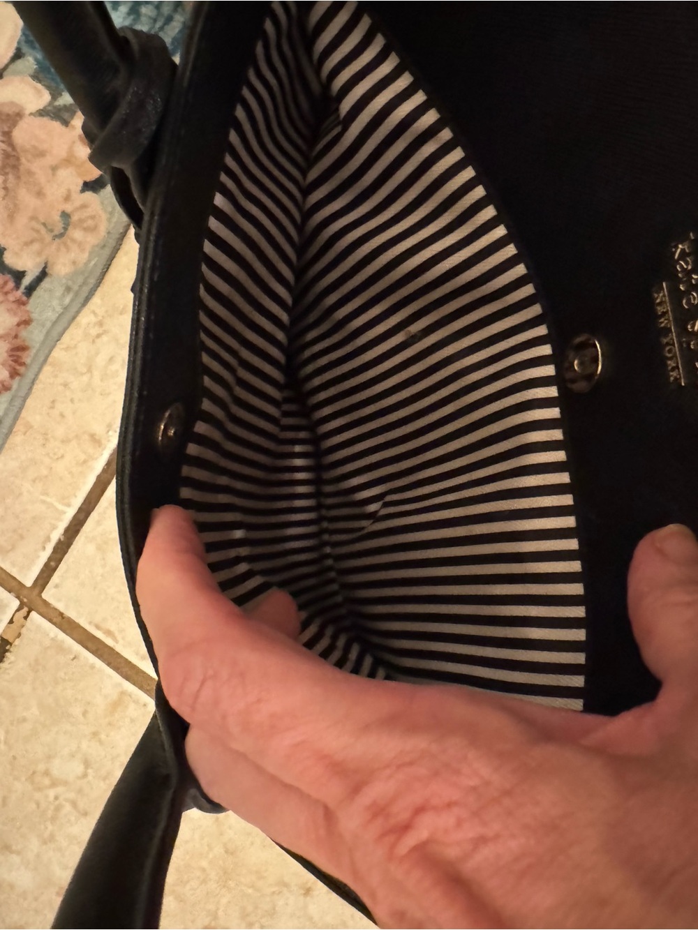 kate spade Navy and Black Saffiano Leather Satchel - Picture 15 of 16